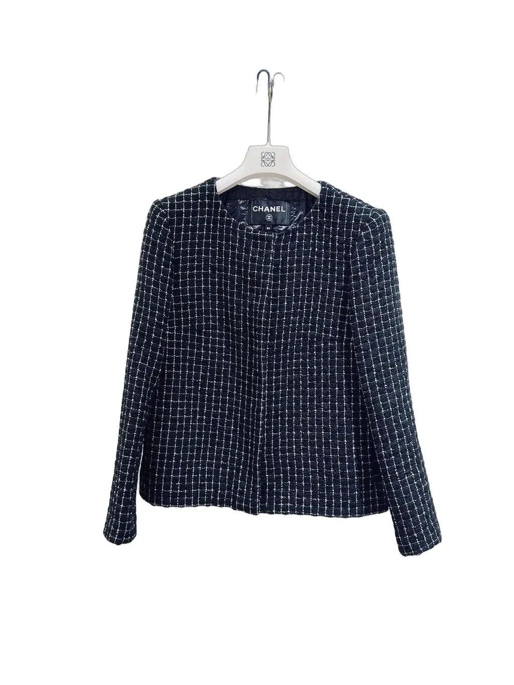 Chanel Black Tweed Jacket Black Tweed Very good - Front View