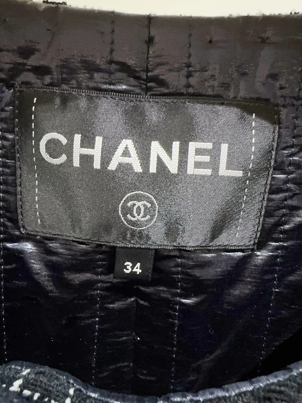 Chanel Black Tweed Jacket Black Tweed Very good - Back View