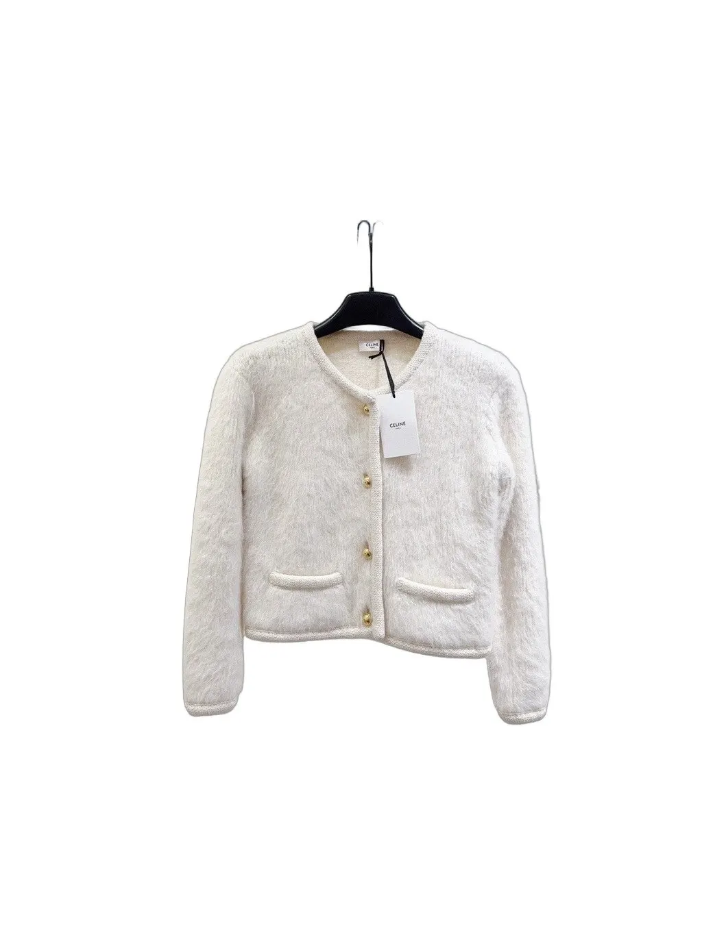 Celine Ecru Wool Jacket Ecru Wool Never worn - Front View