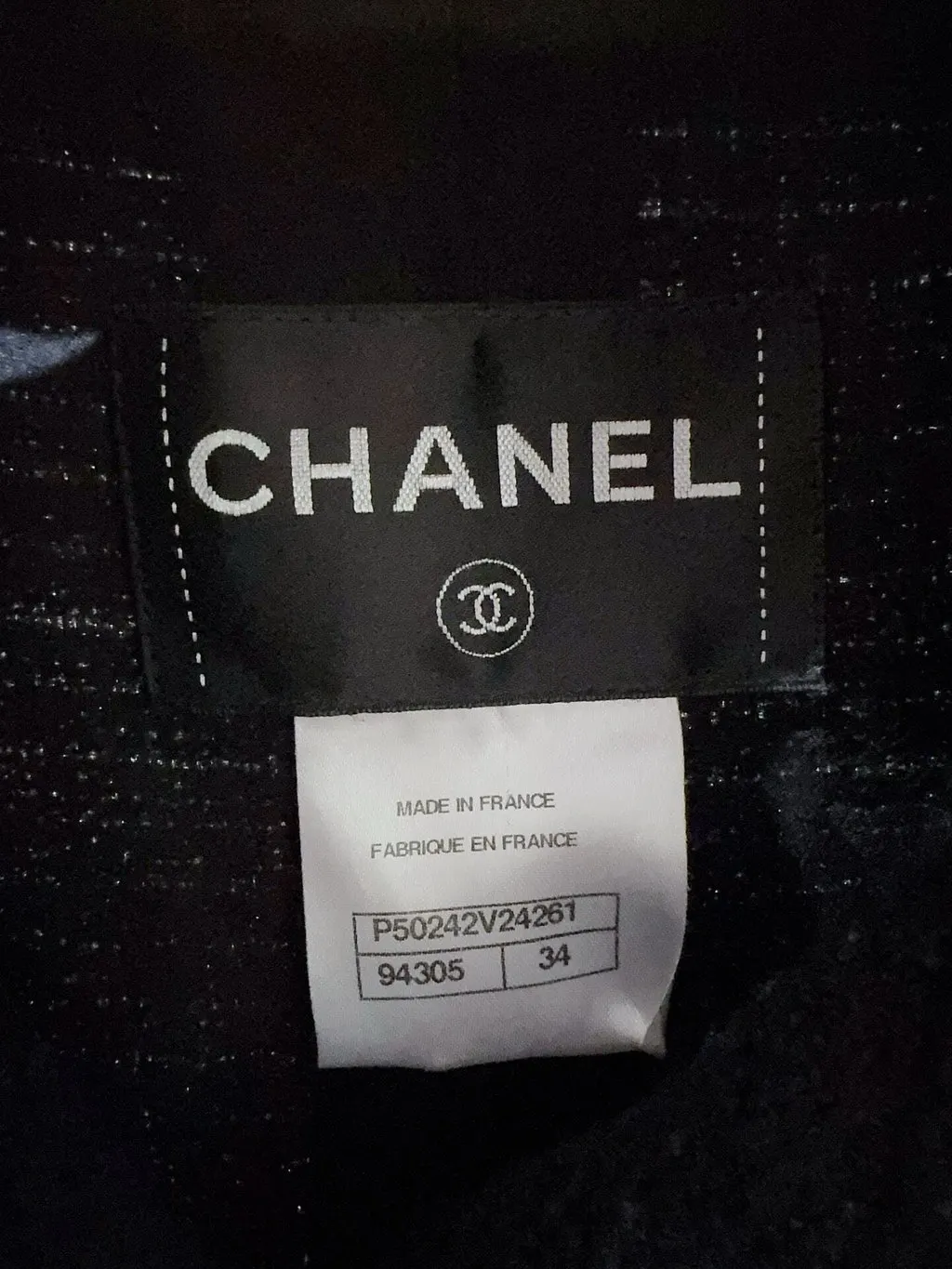Chanel Black Tweed Coat Black Tweed Very good - Model View
