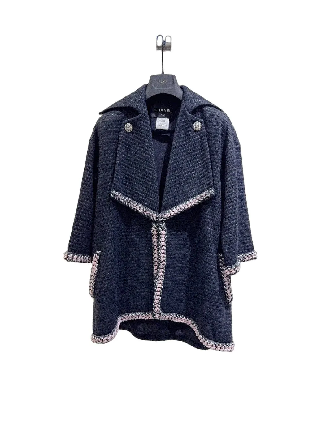 Chanel Tweed Coat MultiColor Tweed Very good - Front View
