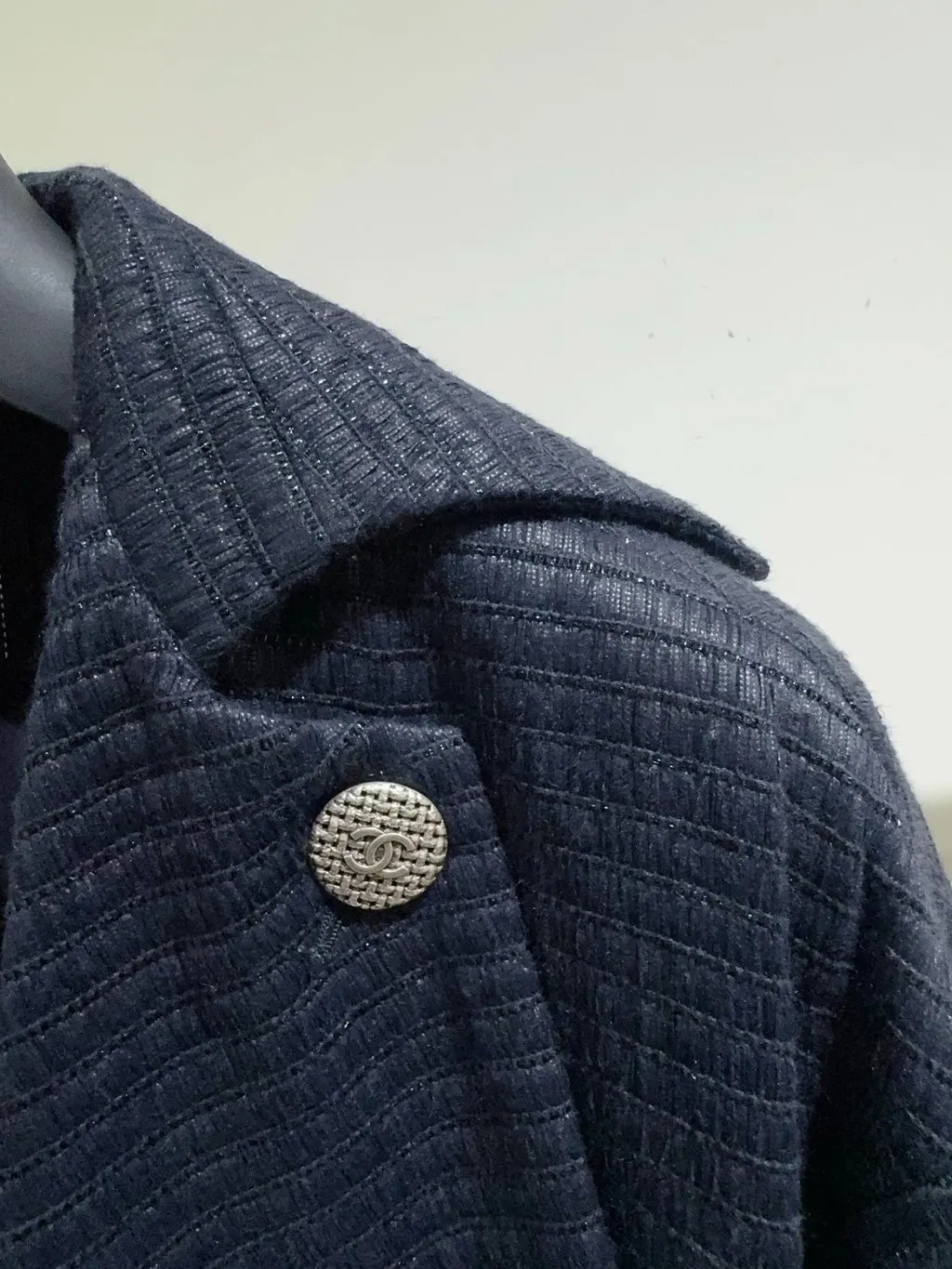 Chanel Tweed Coat MultiColor Tweed Very good - Back View