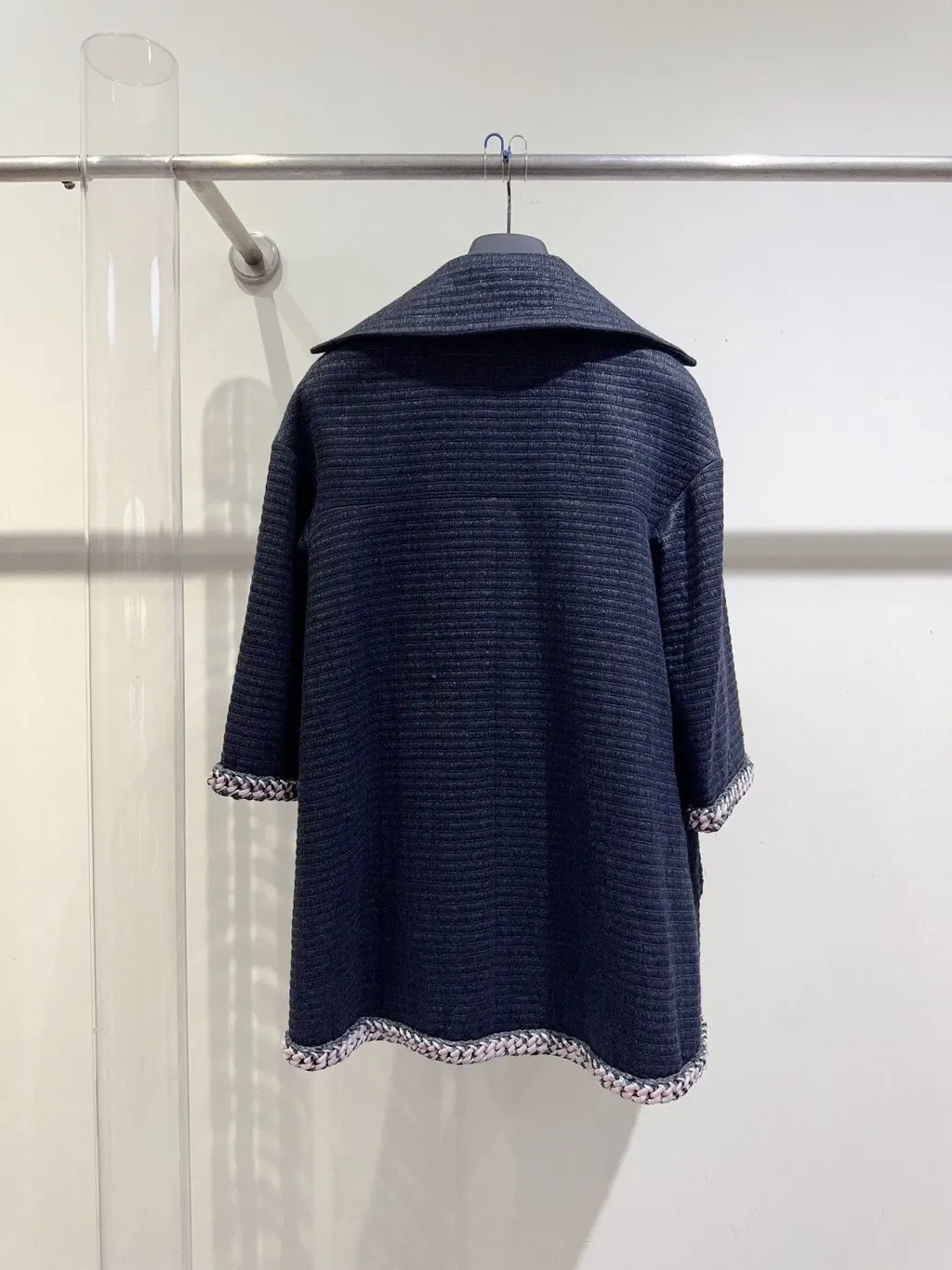 Chanel Tweed Coat MultiColor Tweed Very good - Model View
