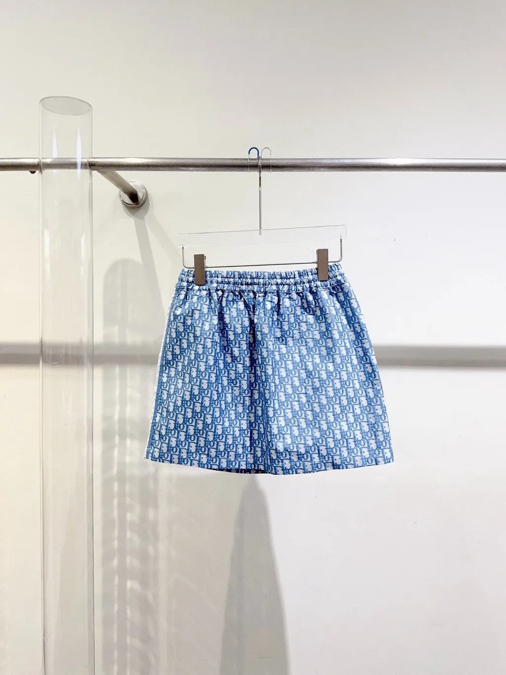 Dior Blue Cotton Skirt Blue Cotton Never worn - Model View