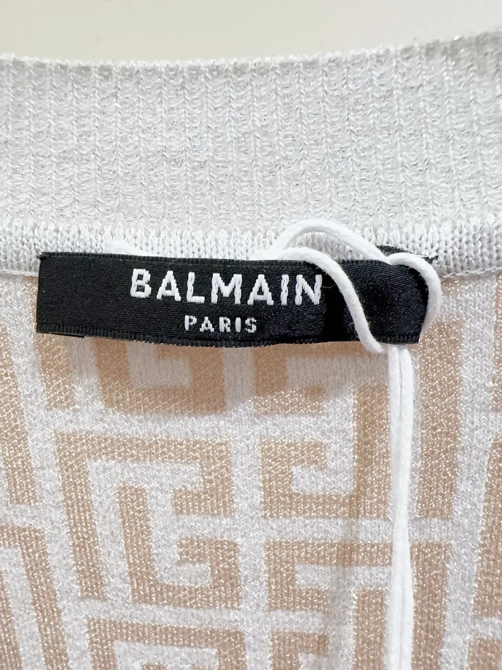 Balmain White Tweed Knitwear White Tweed Never worn, with tag - Inside View