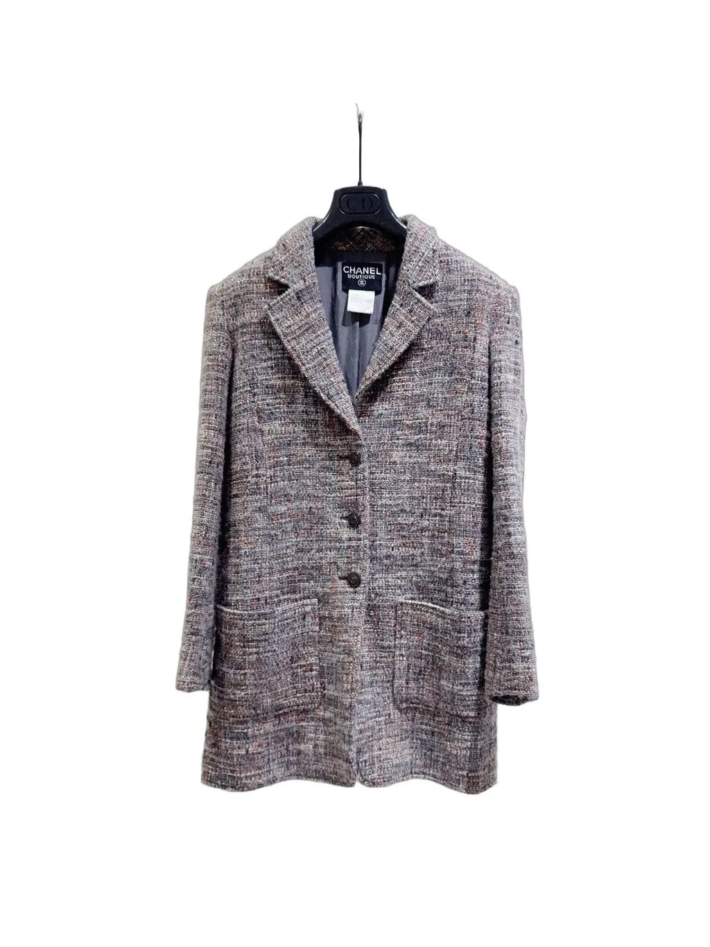 Chanel Tweed Coat MultiColor Tweed Very good - Front View