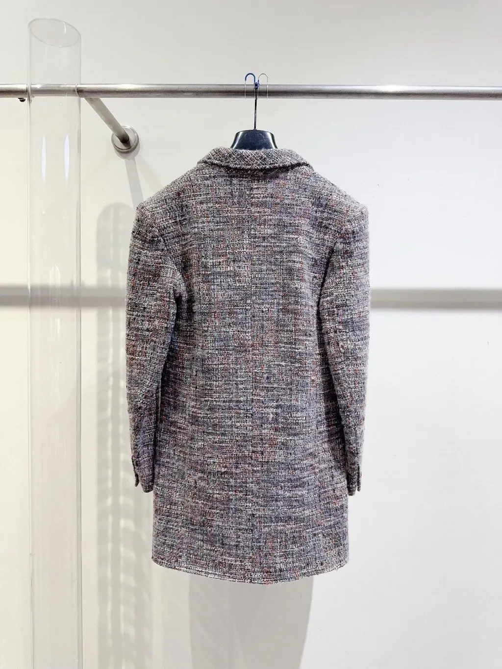 Chanel Tweed Coat MultiColor Tweed Very good - Model View