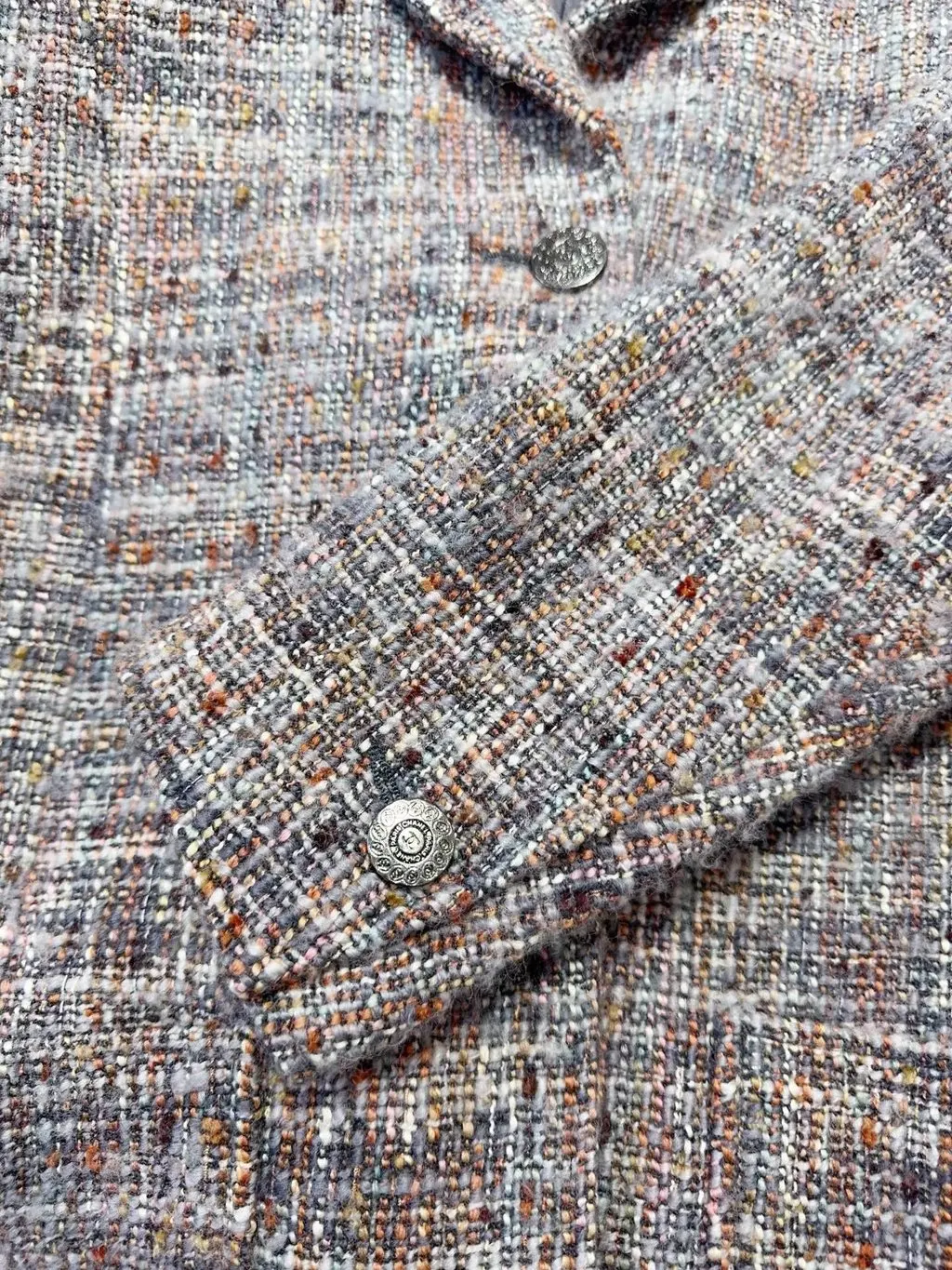Chanel Tweed Coat MultiColor Tweed Very good - Box View