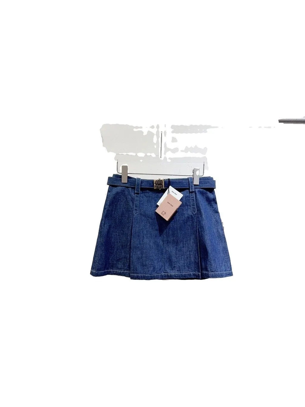 Miu Miu Blue Denim Skirt Blue Denim Never worn - Front View