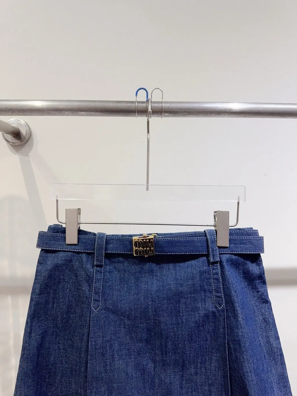 Miu Miu Blue Denim Skirt Blue Denim Never worn - Back View