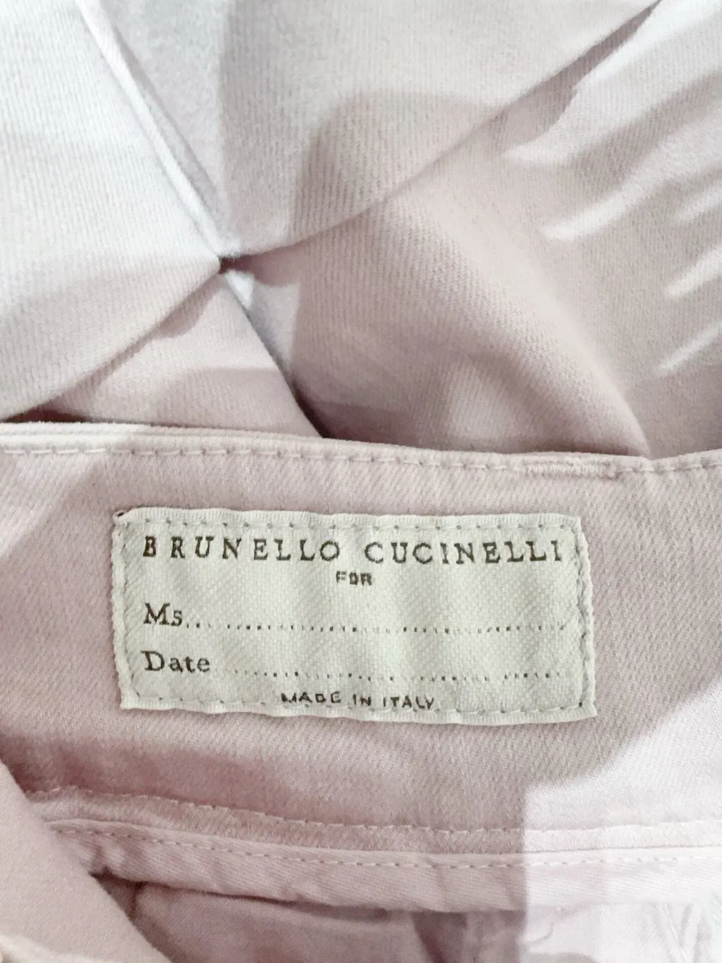 Brunello Cucinelli Pink Cotton Shorts Pink Cotton Never worn, with tag - Inside View