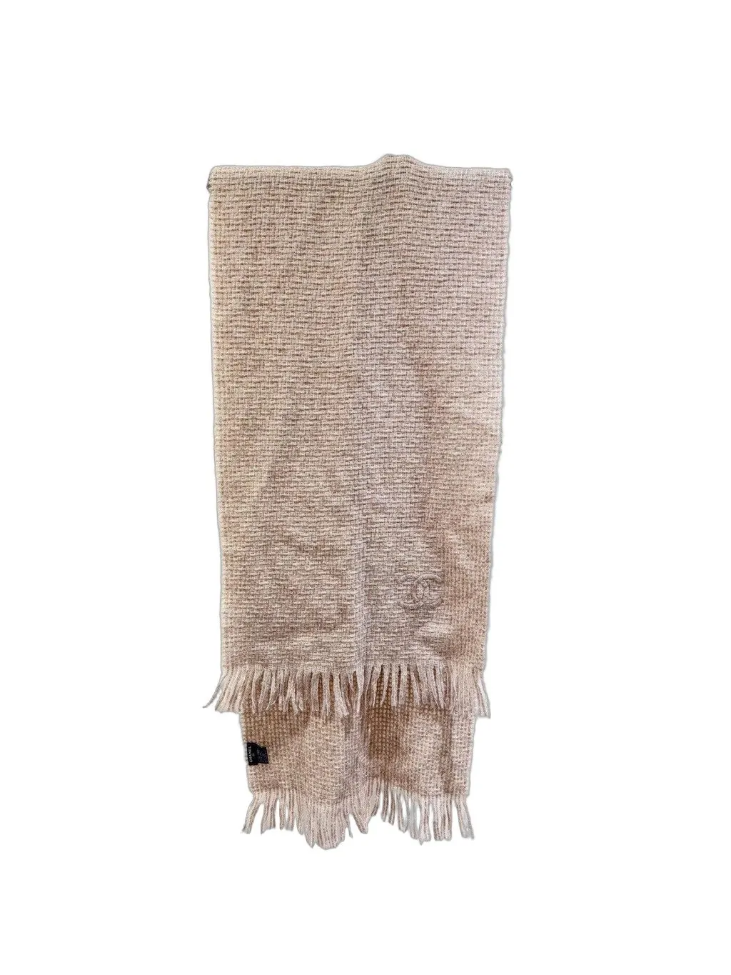 Chanel Beige Silk Scarf Beige Silk Very good - Front View