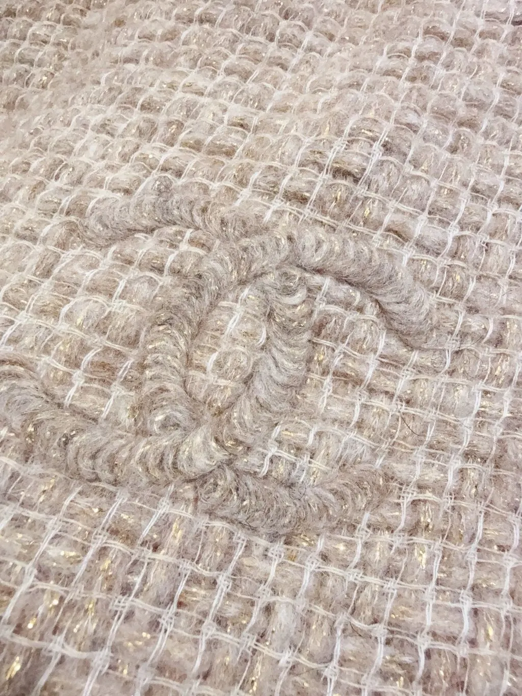 Chanel Beige Silk Scarf Beige Silk Very good - Inside View