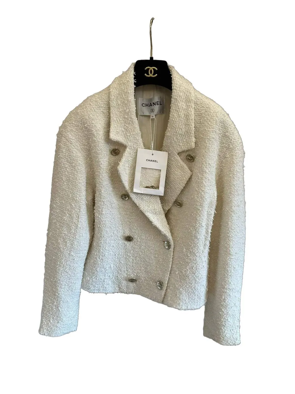 Chanel Ecru Cotton Jacket Ecru Cotton Very good - Front View
