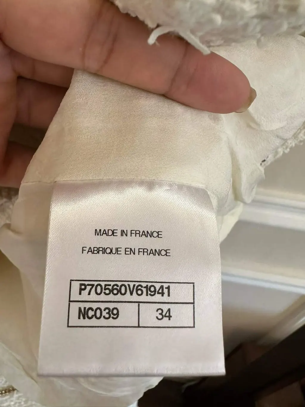 Chanel Ecru Cotton Jacket Ecru Cotton Very good - Inside View