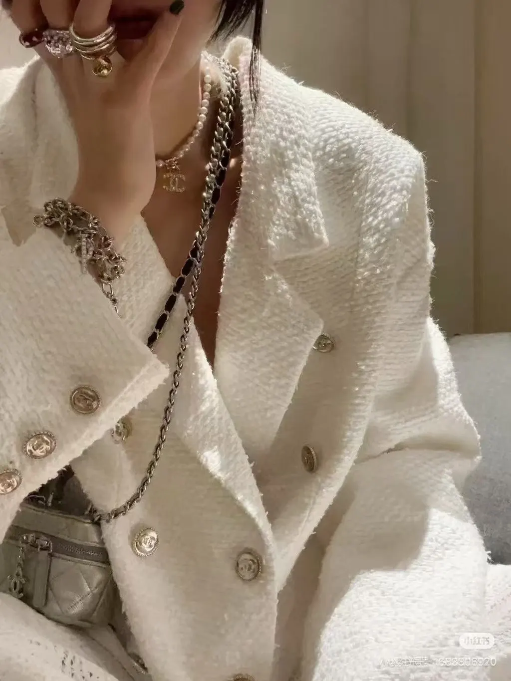 Chanel Ecru Cotton Jacket Ecru Cotton Very good - Box View