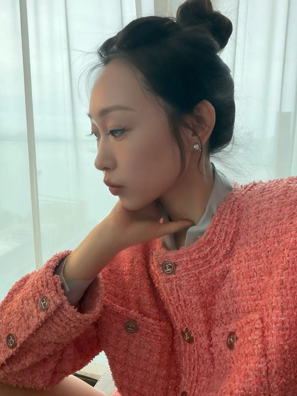 Chanel Pink Tweed Jacket Pink Tweed Very good - Box View