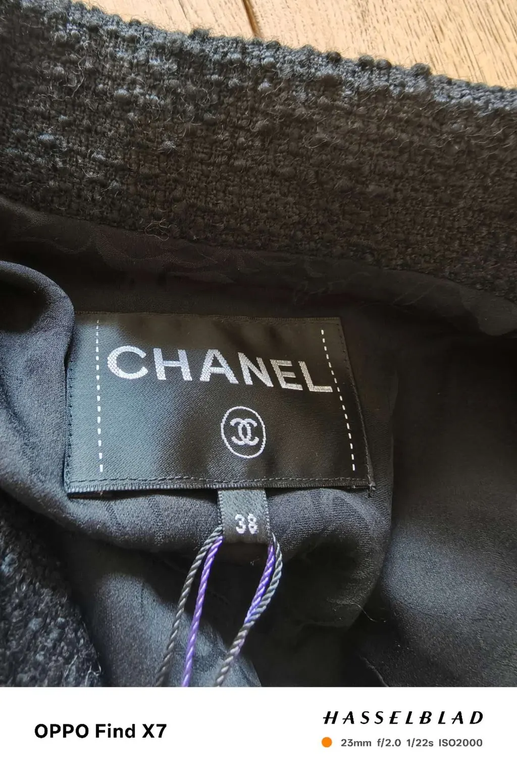 Chanel Black Wool Jacket Black Wool Very good - Back View