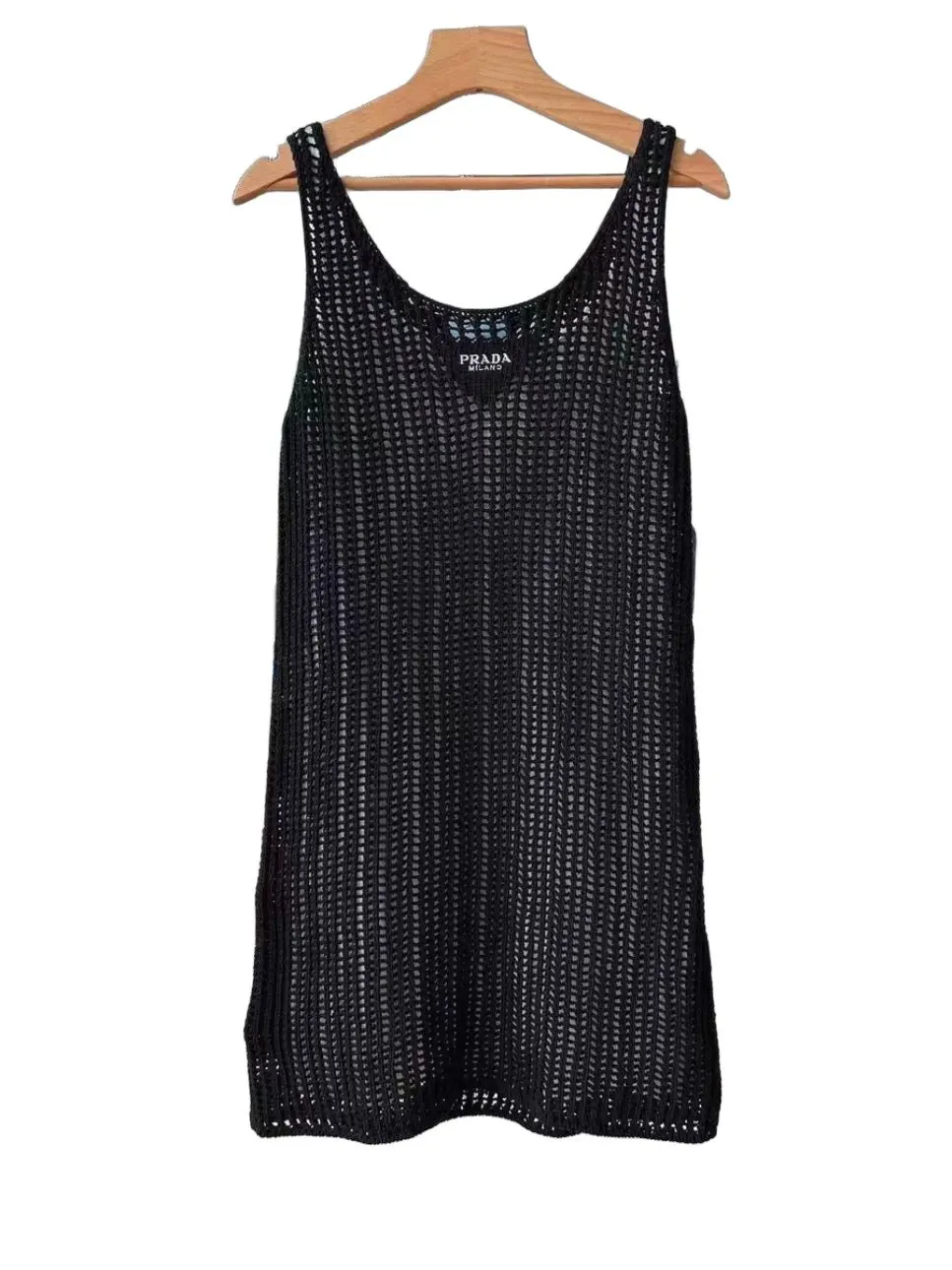 Prada Black Cotton Dress Black Cotton Very good - Front View