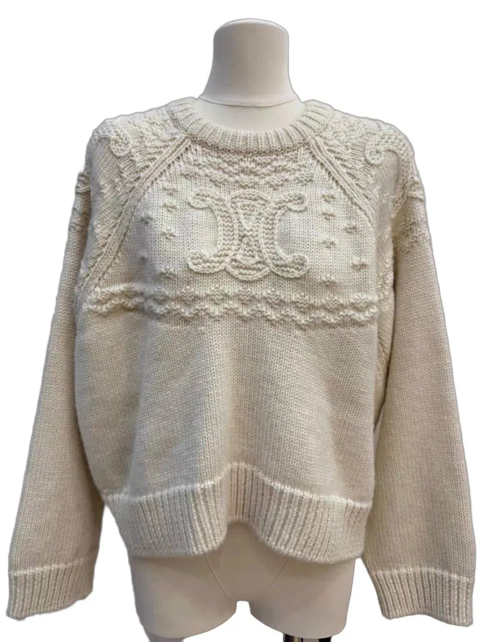 Celine White Wool Knitwear White Wool Very good - Front View
