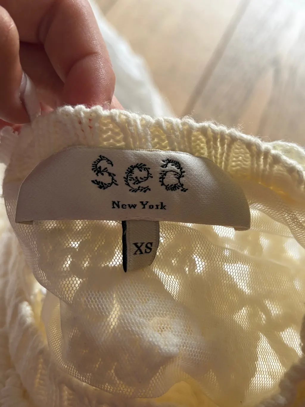 SEA New York White Cotton Dress White Cotton Very good - Inside View