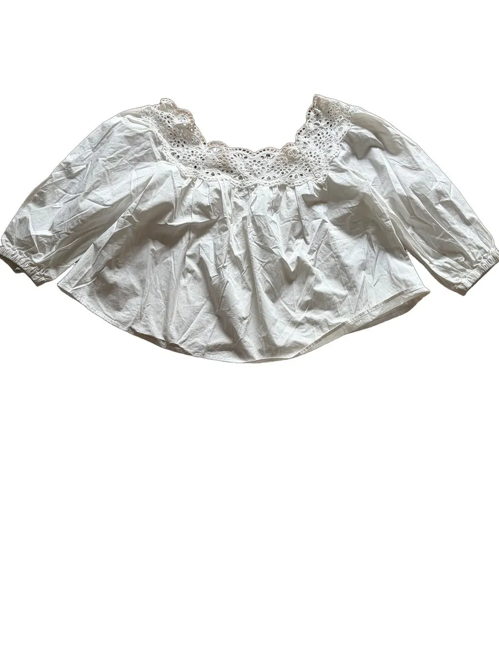 Sandro White Cotton Top White Cotton Very good - Front View