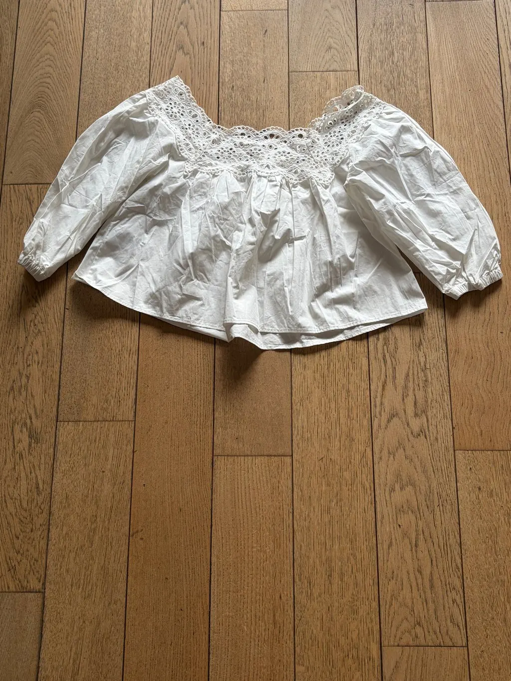 Sandro White Cotton Top White Cotton Very good - Back View