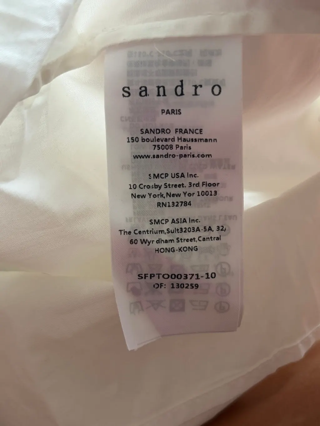 Sandro White Cotton Top White Cotton Very good - Model View
