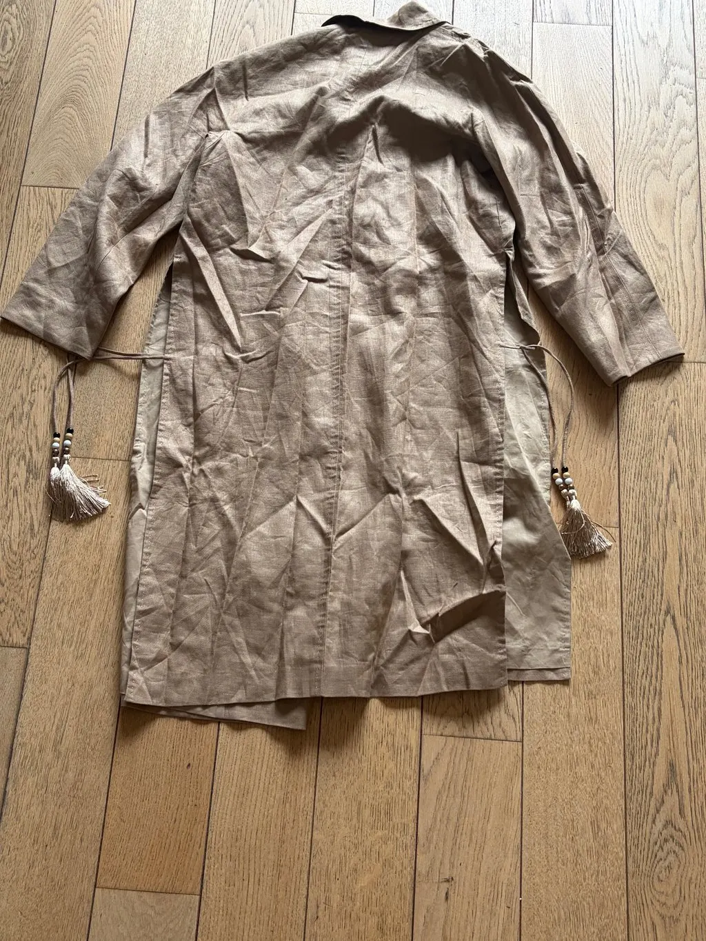 Max Mara Brown Linen Trench Coat Brown Linen Very good - Back View