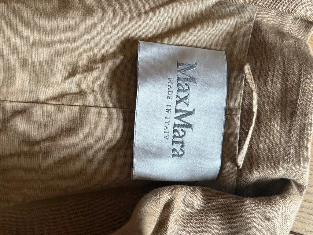 Max Mara Brown Linen Trench Coat Brown Linen Very good - Inside View