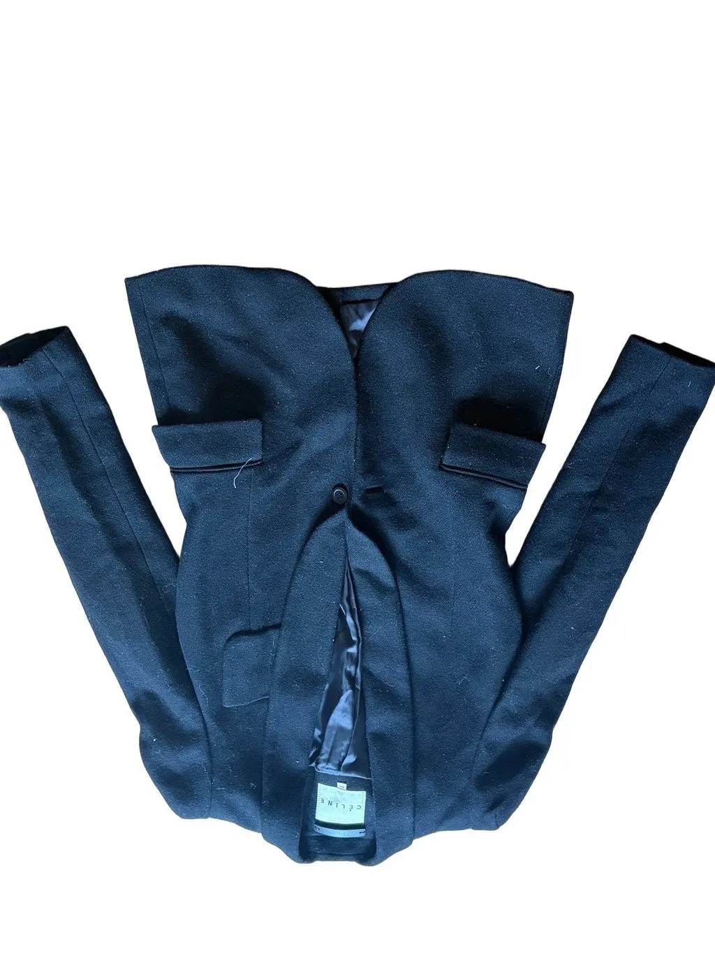 Celine Black Wool Jacket Black Wool Very good - Front View