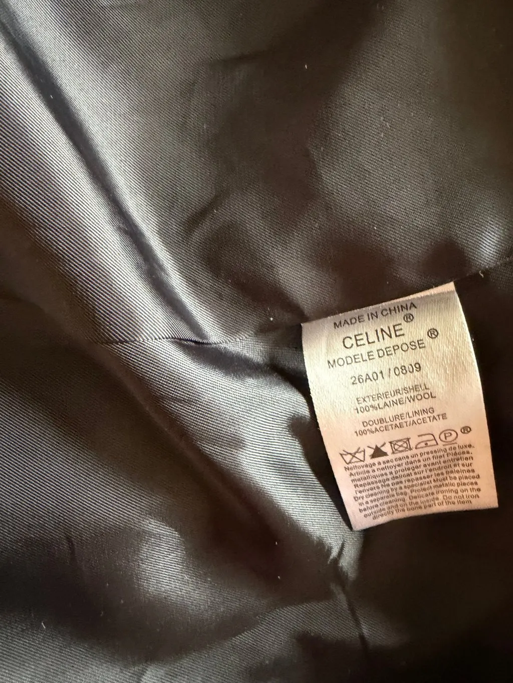 Celine Black Wool Jacket Black Wool Very good - Model View