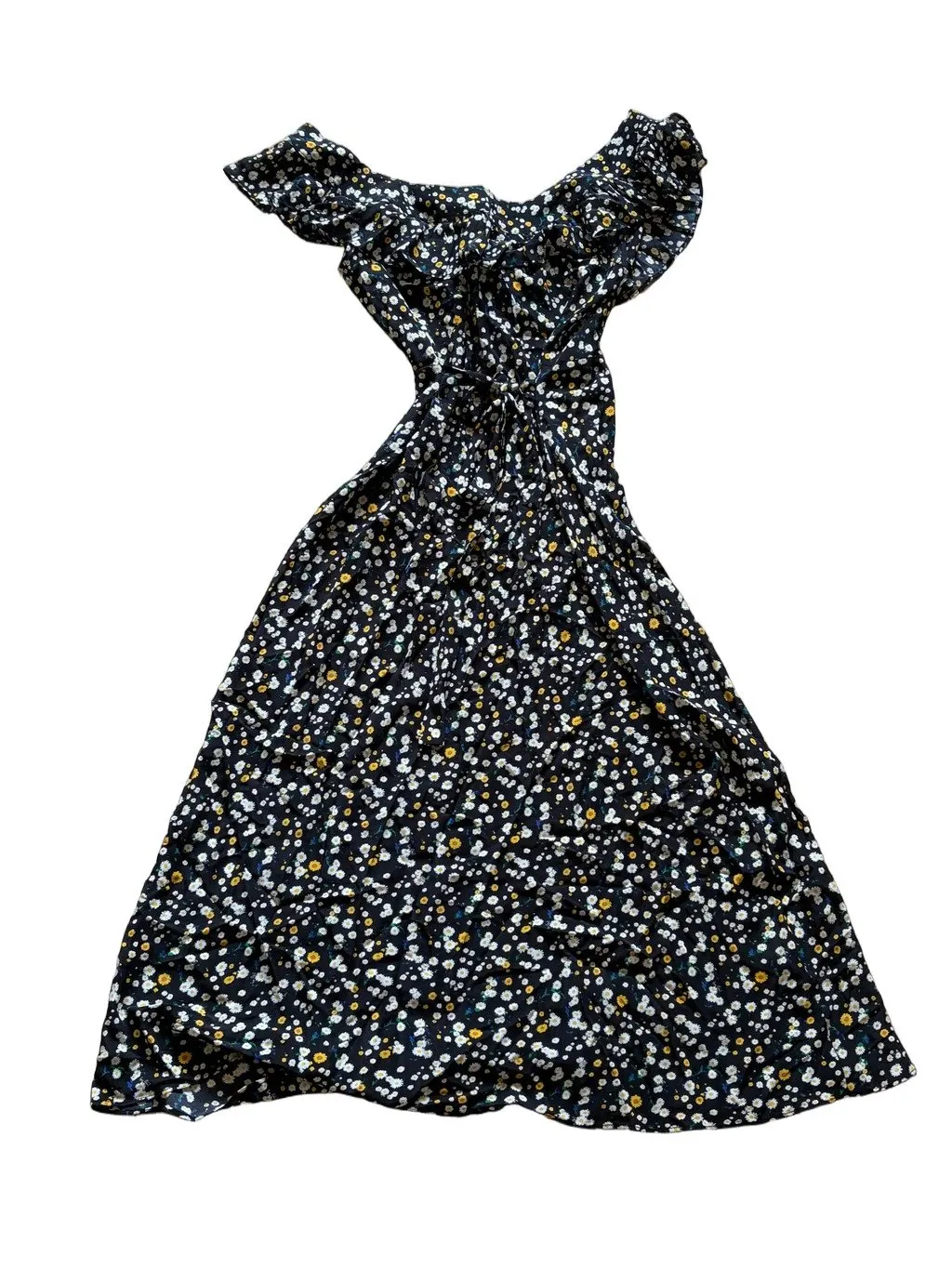 Unsigned Black Silk Dress Black Silk Very good - Front View