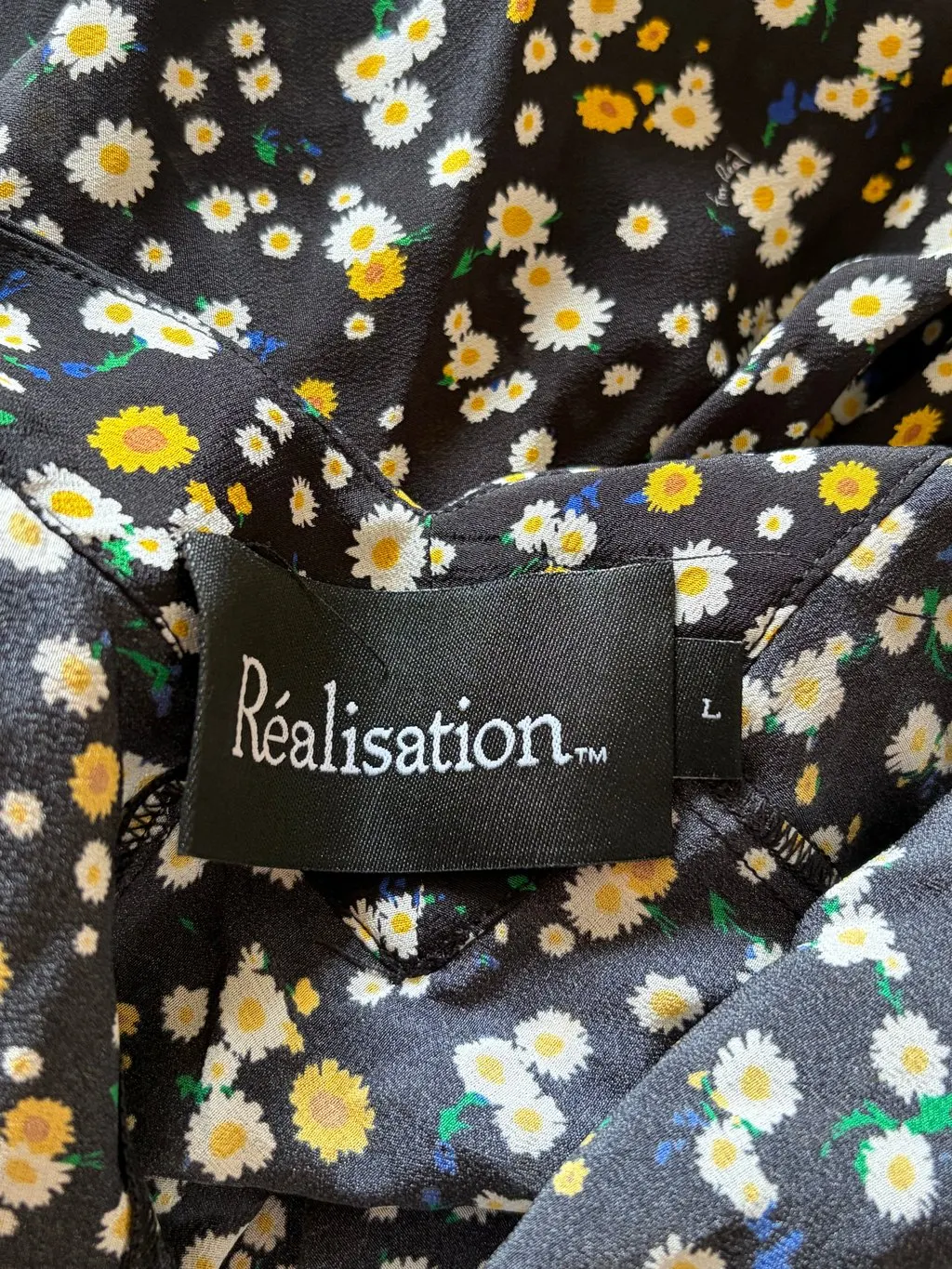 Unsigned Black Silk Dress Black Silk Very good - Inside View