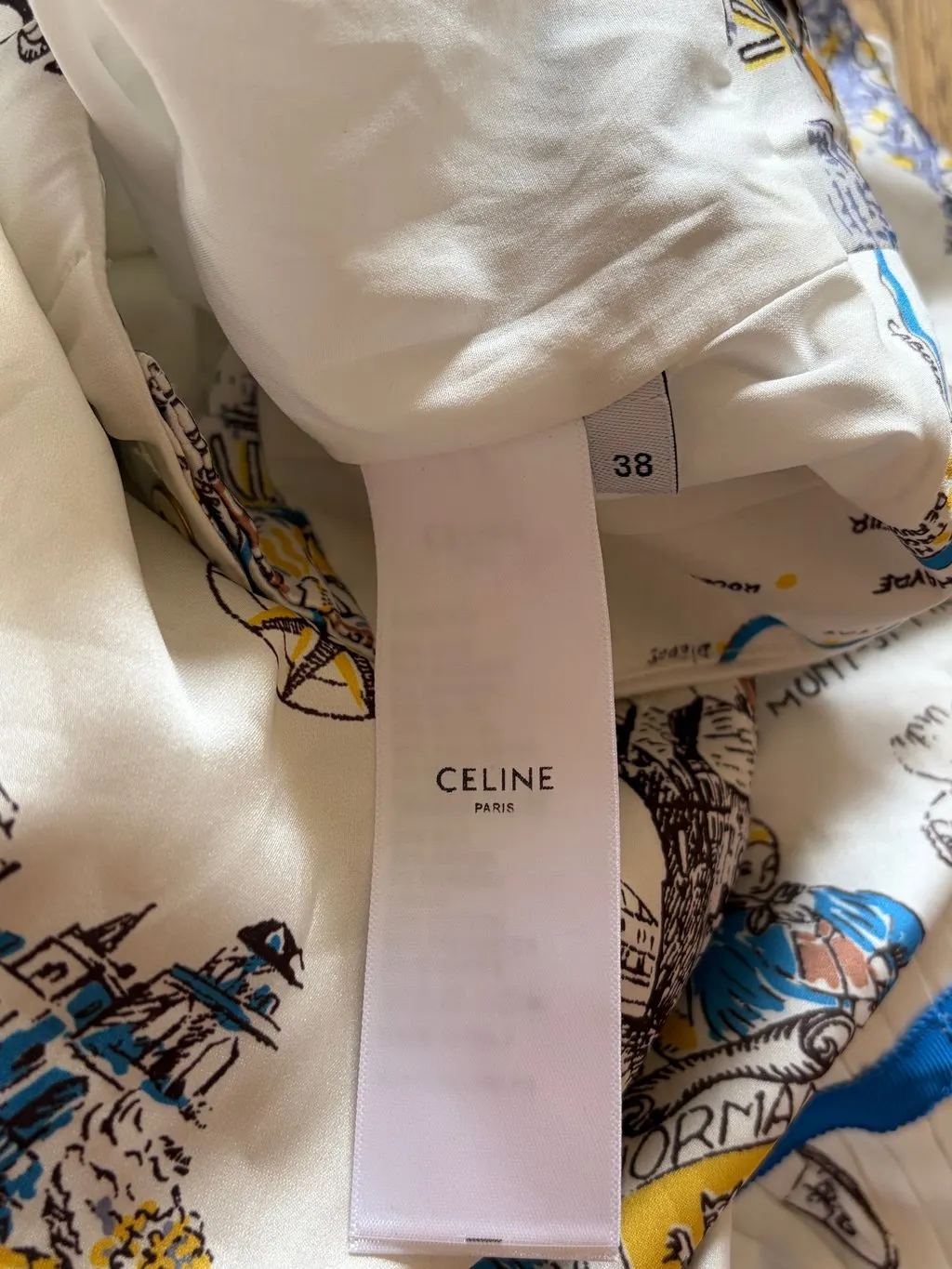 Celine White Silk Skirt White Silk Very good - Inside View