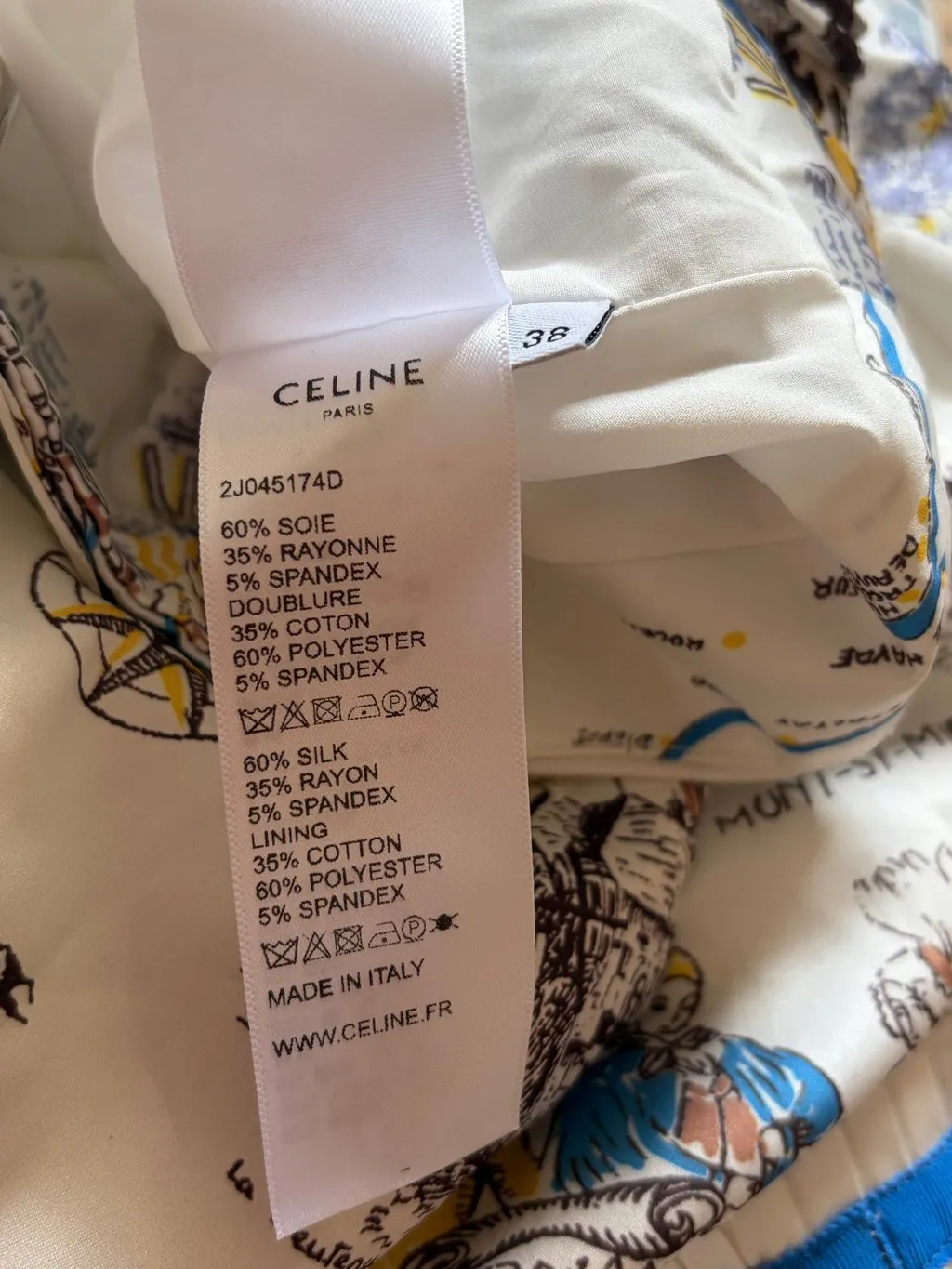 Celine White Silk Skirt White Silk Very good - Model View