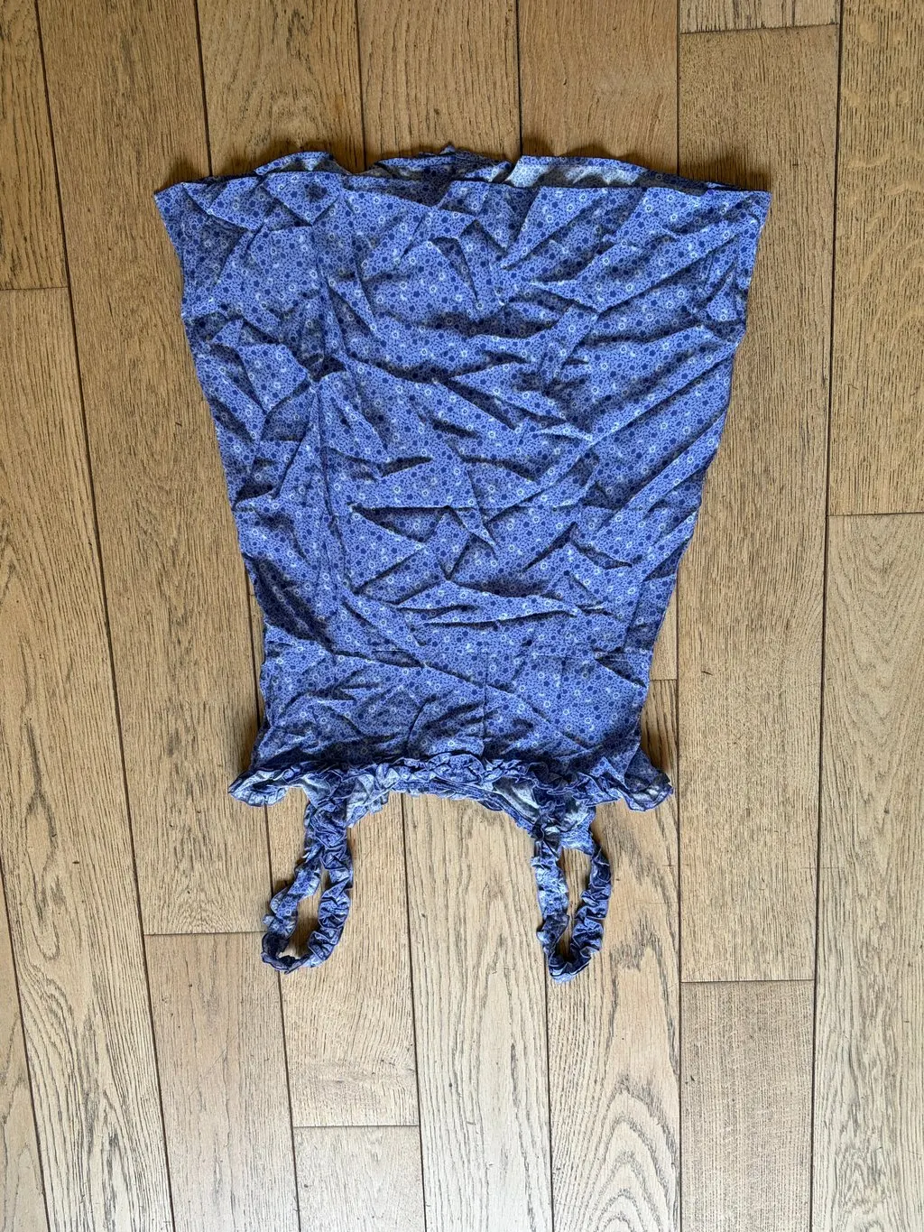 Unsigned Blue Silk Dress Blue Silk Very good - Back View
