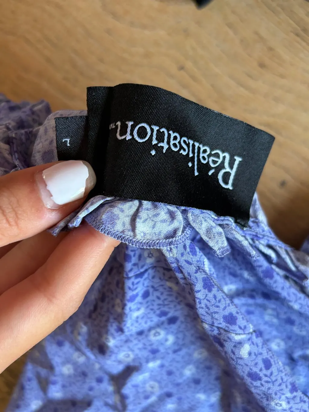 Unsigned Blue Silk Dress Blue Silk Very good - Inside View