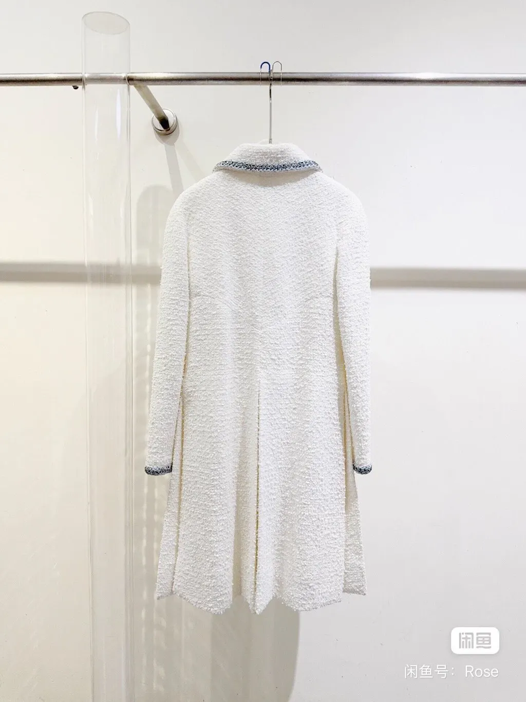 Chanel White Tweed Coat White Tweed Very good - Model View