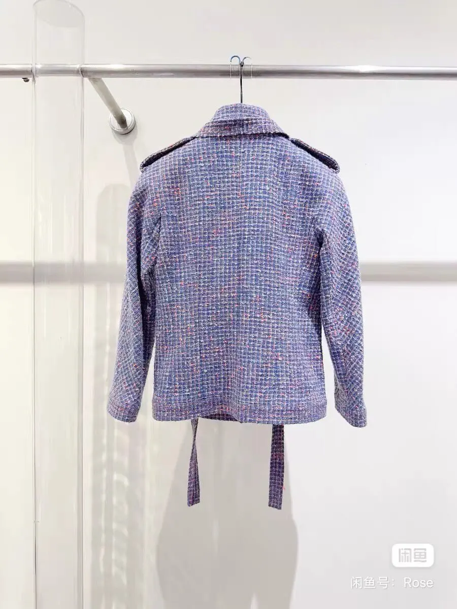 Chanel Purple Tweed Jacket Purple Tweed Very good - Back View