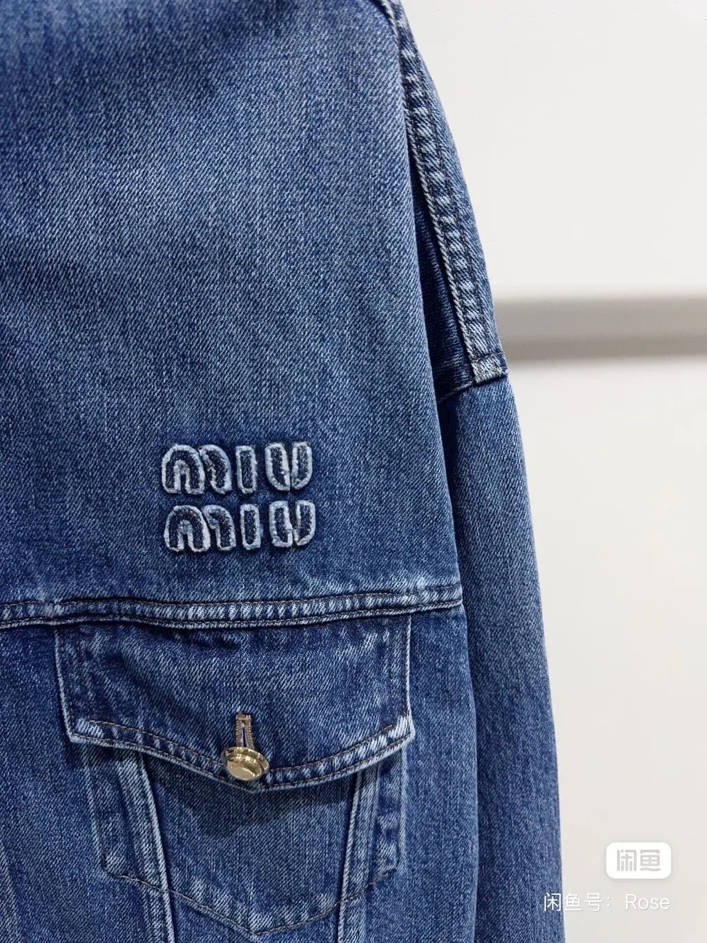 Miu Miu Blue Denim Jacket Blue Denim Never worn - Back View