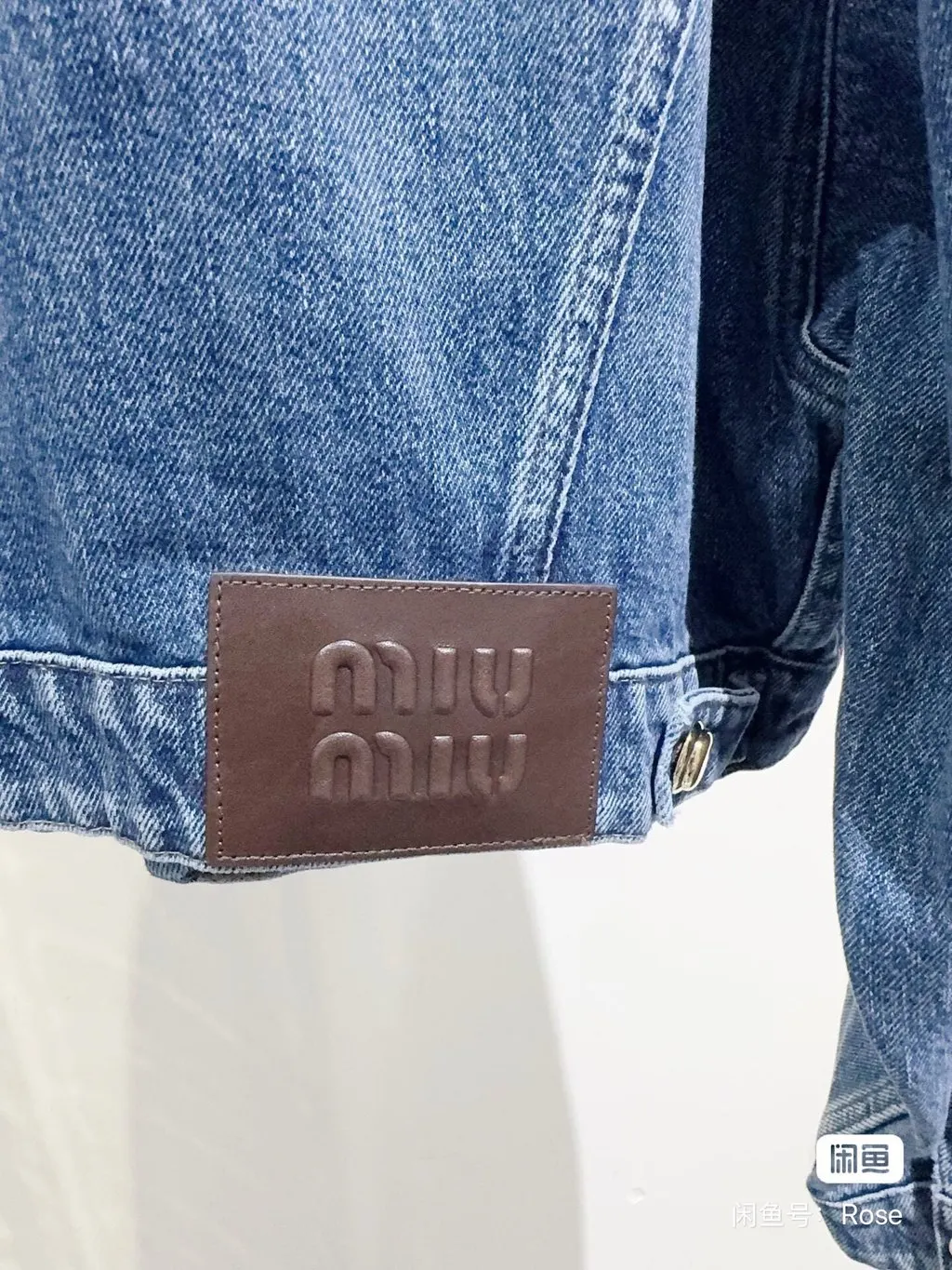 Miu Miu Blue Denim Jacket Blue Denim Never worn - Model View