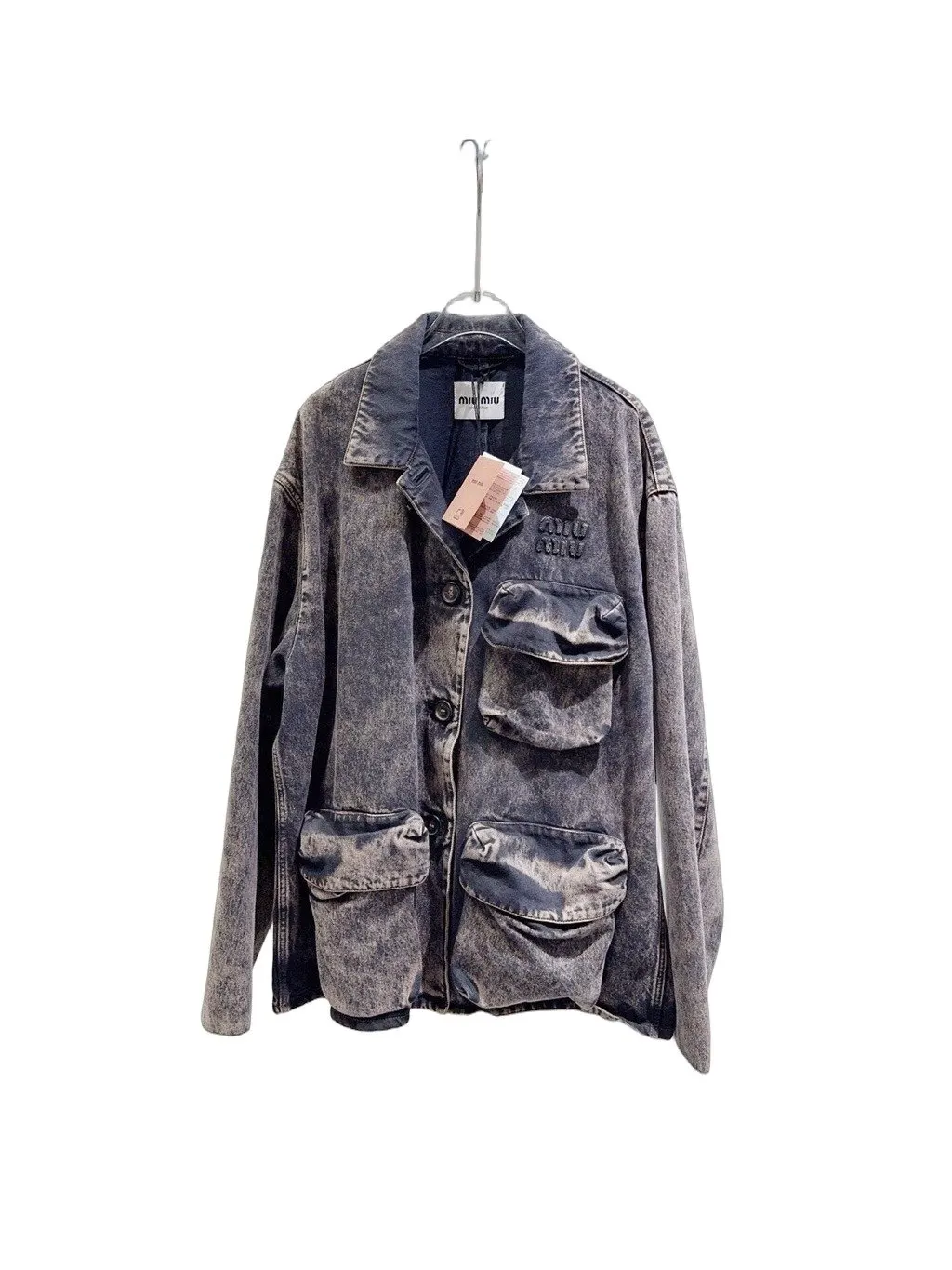 Miu Miu Purple Denim Jacket Purple Denim Never worn - Front View