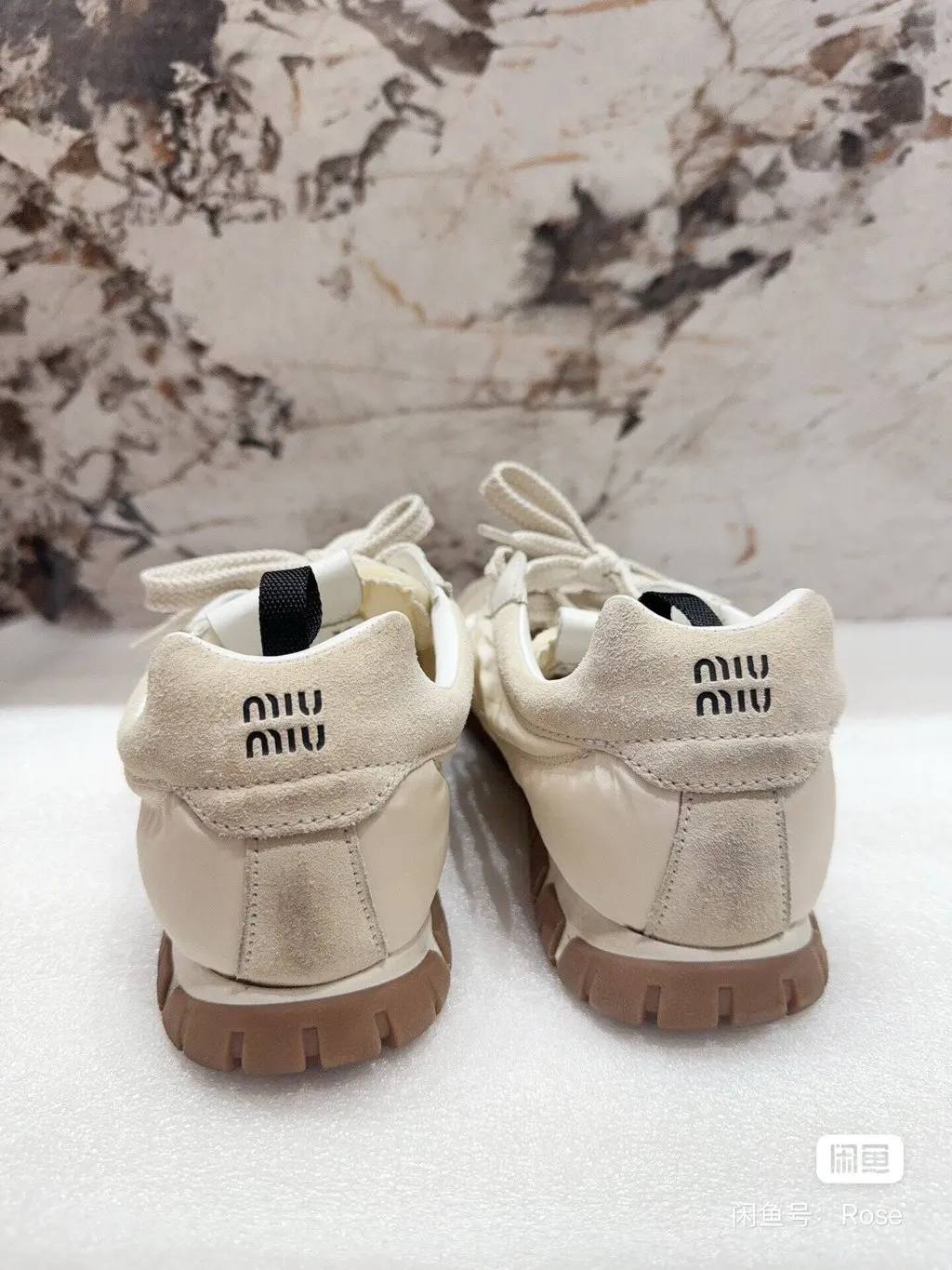 Miu Miu White Leather Sneakers White Leather Very good - Inside View