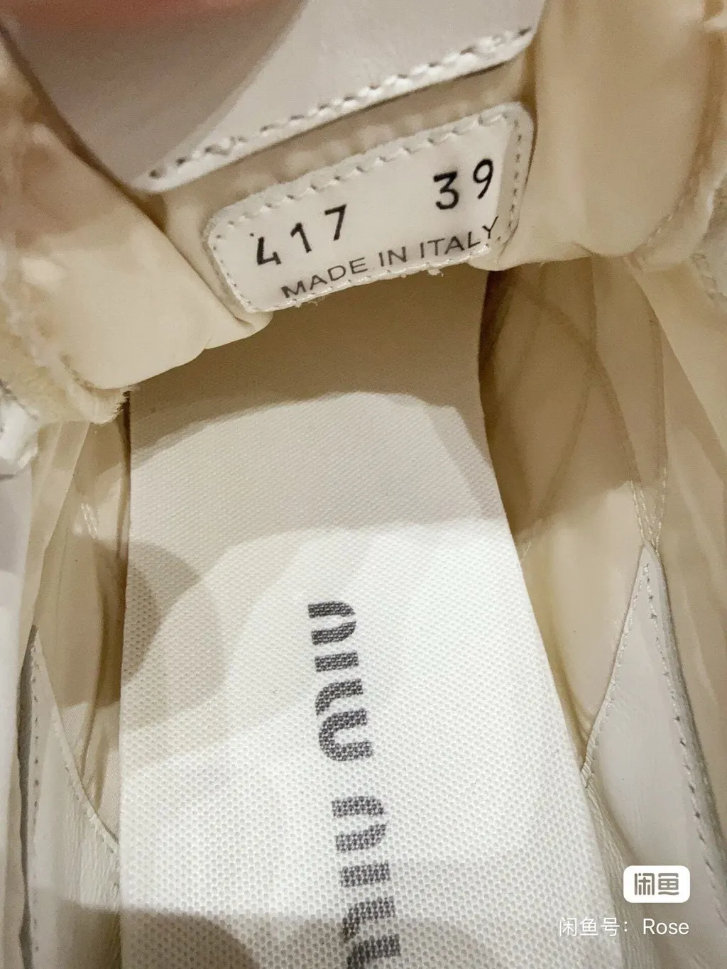 Miu Miu White Leather Sneakers White Leather Very good - Model View