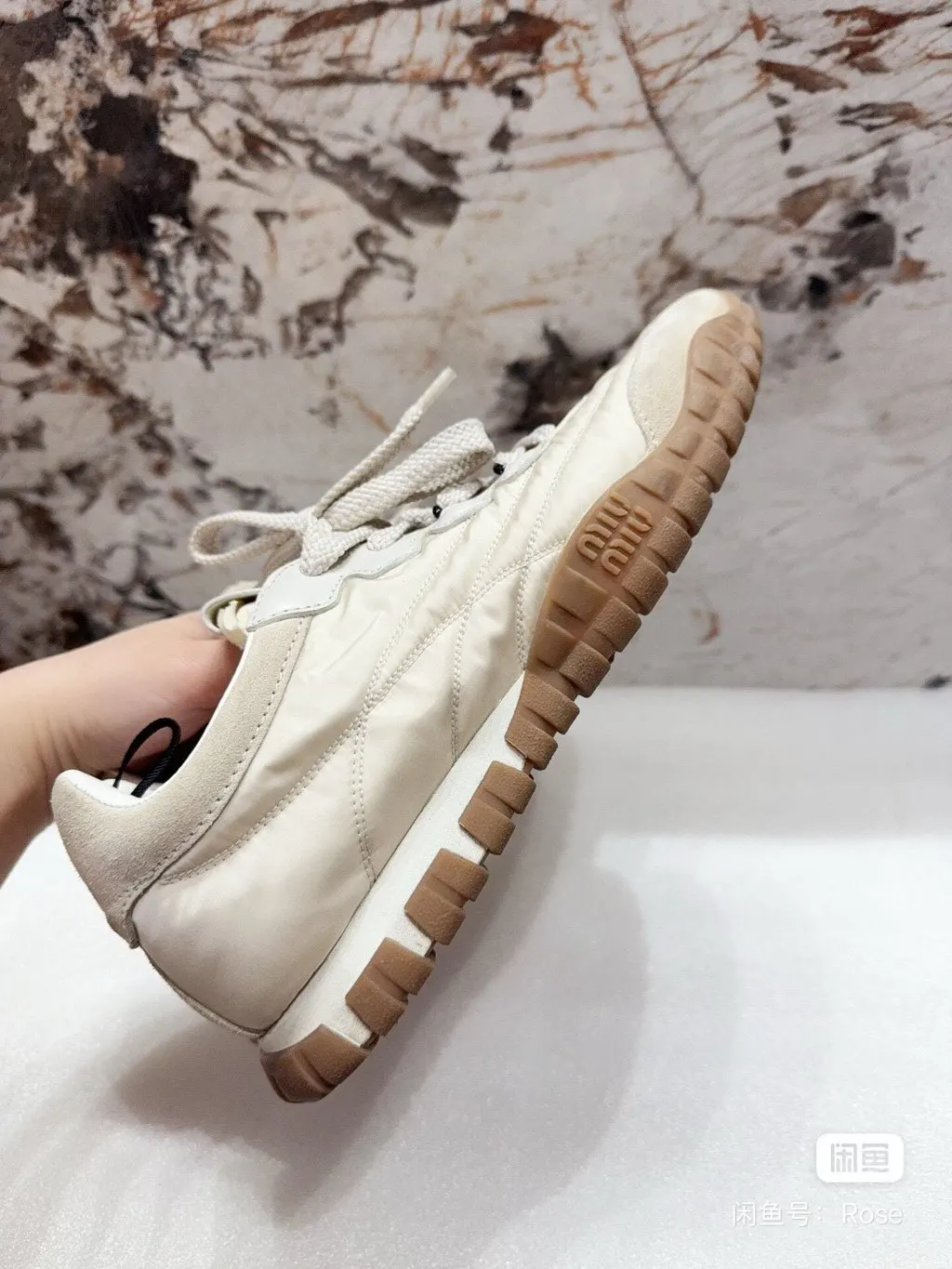 Miu Miu White Leather Sneakers White Leather Very good - Box View