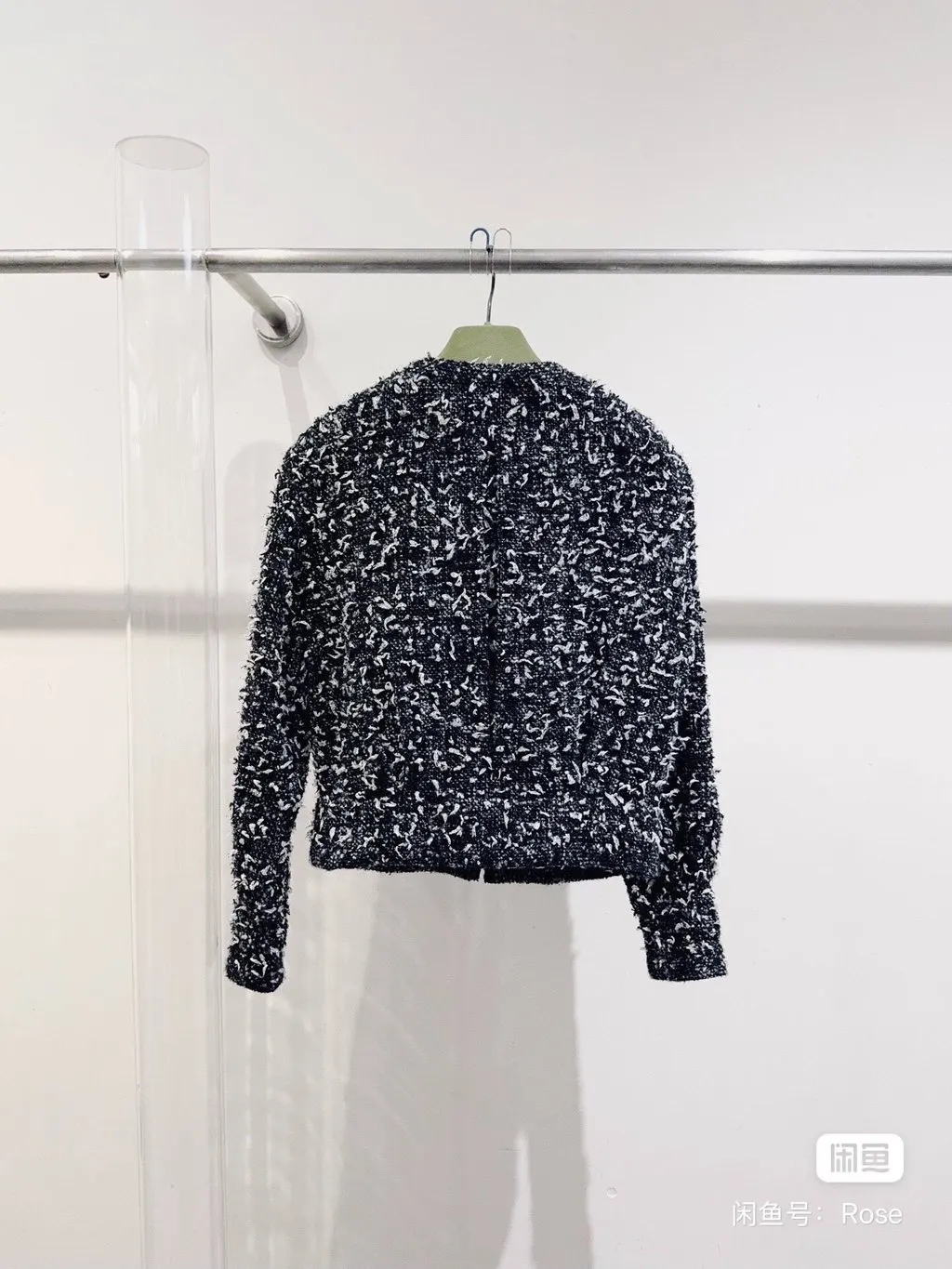 Chanel Black Tweed Jacket Black Tweed Very good - Model View
