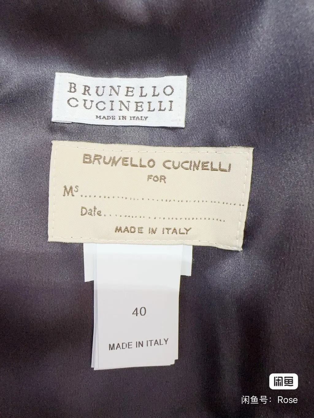 Brunello Cucinelli Blue Leather Jacket Blue Leather Very good - Model View