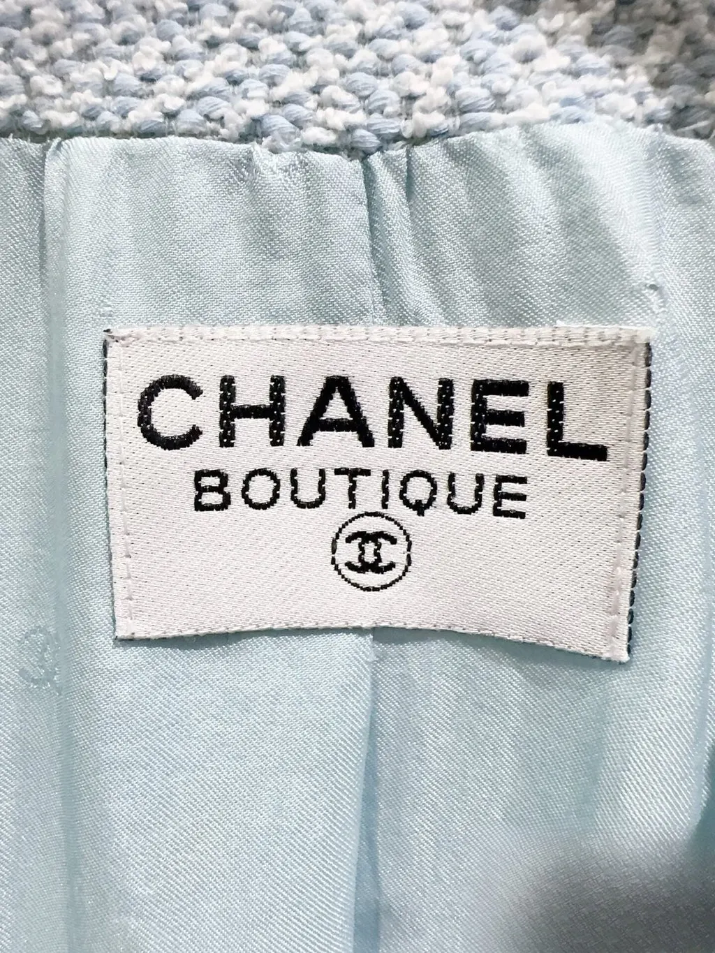 Chanel Blue Tweed Coat Blue Tweed Very good - Inside View