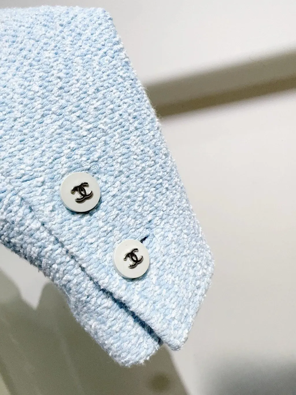 Chanel Blue Tweed Coat Blue Tweed Very good - Box View